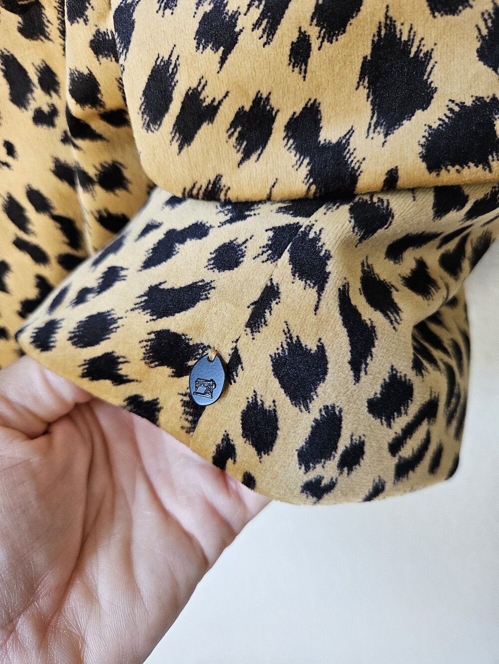Scotch And Soda Tailored Velvet Animal Print Blazer Jacket Size Small In Leopard - Picture 6 of 10